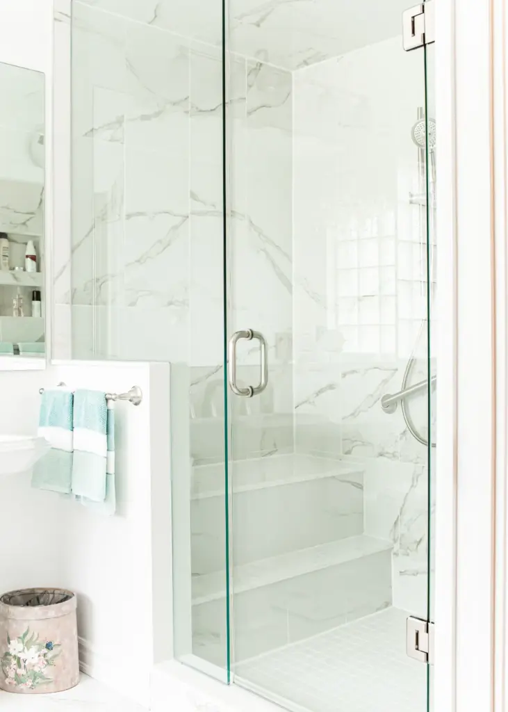 novadecor 130 percy lane glass shower door with tile steps